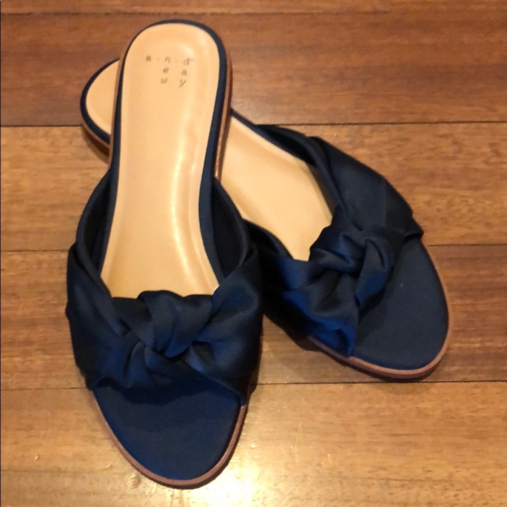 Size 7 brand new royal blue satin flats